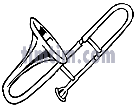 523x420 Free Drawing Of A Trombone Bw From The Category Dance Music
