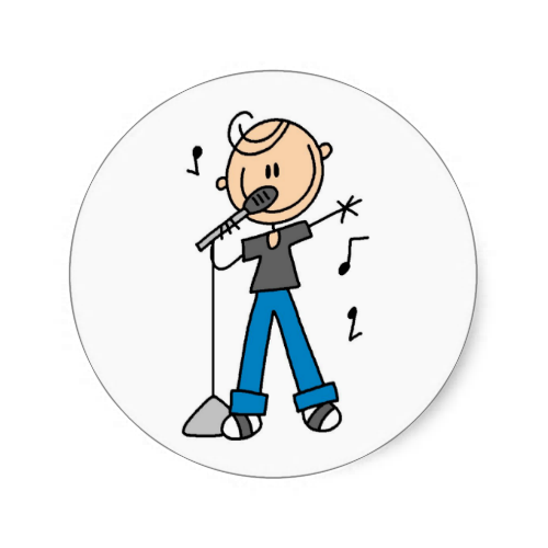 500x500 Star Singer On The Microphone Sticker Stick Figures