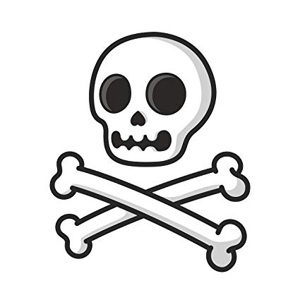 425x425 Simple Skull And Crossbones Cartoon Vinyl Decal