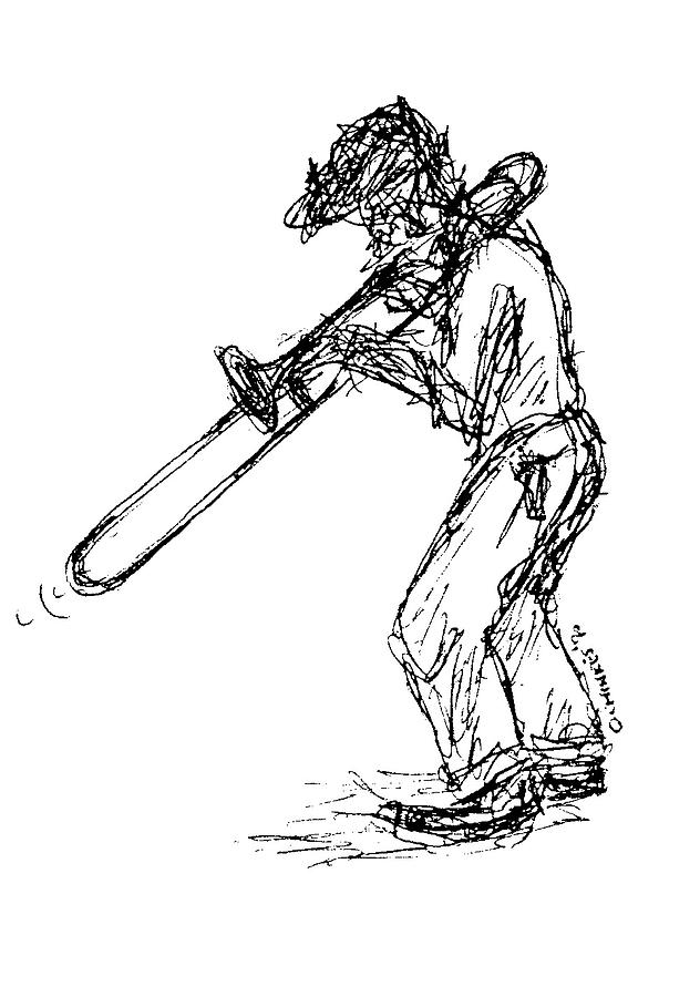 632x900 Trombone Soloist Drawing