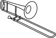 190x128 Trombone Free Clip Art Free Black And White Music Outline