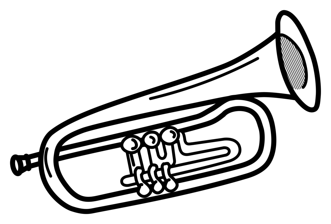 1108x750 Collection Of Free Trombone Drawing Black And White Download On Ui Ex
