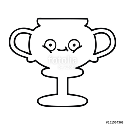 500x500 Line Drawing Cartoon Trophy Stock Image And Royalty Free Vector