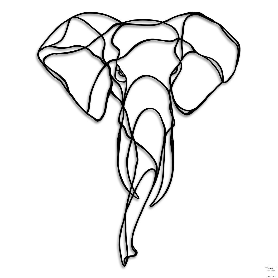 1170x1170 Elephant Tribute Design Head Trophy Sign Wall Art Drawing Antoine
