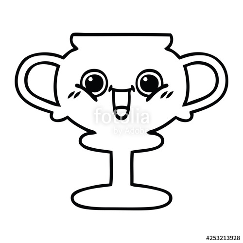 500x500 Line Drawing Cartoon Trophy Stock Image And Royalty Free Vector