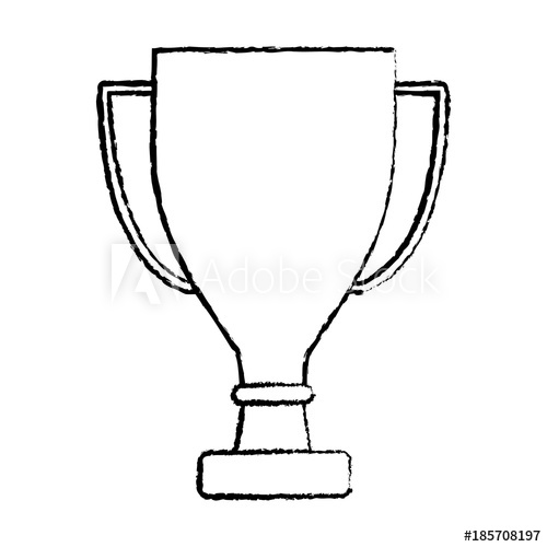 500x500 Trophy Cup Icon Image Vector Illustration Design Black Sketch Line