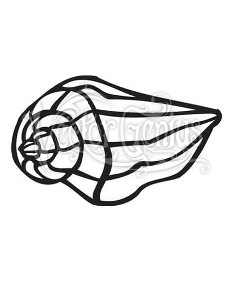 468x580 Hawaiian Tropical Shell Beach Clip Art