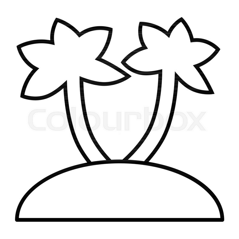 800x800 Palm Trees On Island Thin Line Icon Stock Vector Colourbox