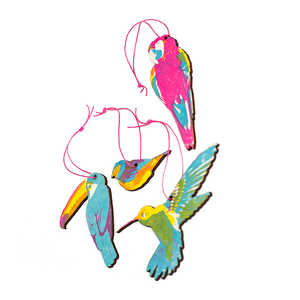 300x300 Tropical Birds Wooden Decoration Pack East End Press