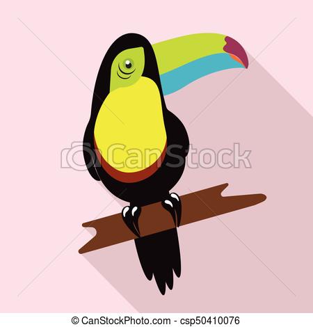 450x470 Tropical Bird Tukan Funny Toucan Sitting On Branch, Exotic Bird