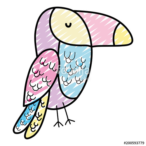 500x500 Doodle Beauty Toucan Tropical Bird Animal Stock Image And Royalty