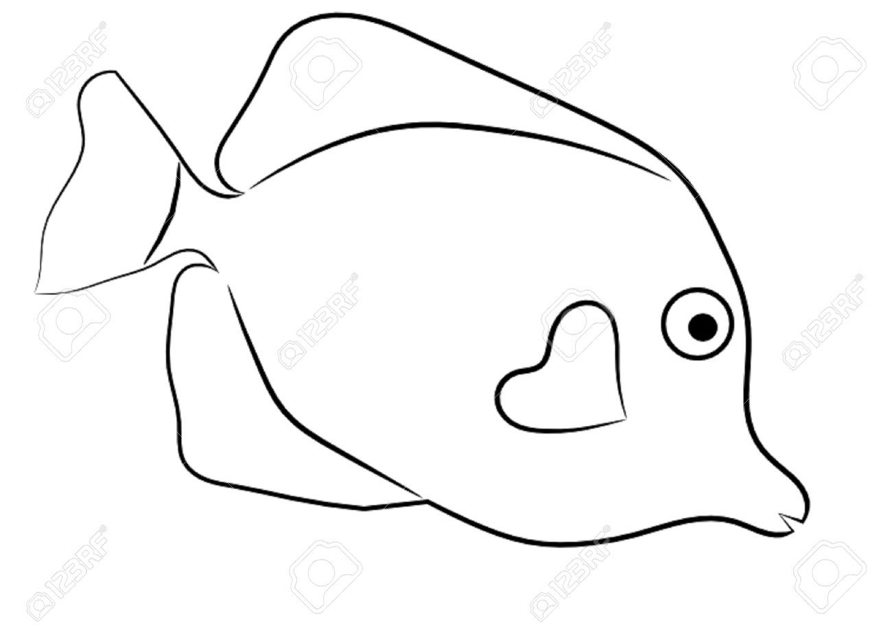 1300x917 Fish Outline Image Tropical Clipart Attachment