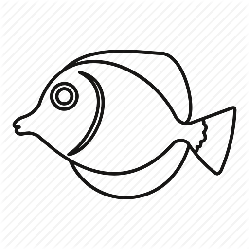 512x512 Animal, Fish, Line, Marine, Outline, Reef, Tropical Icon