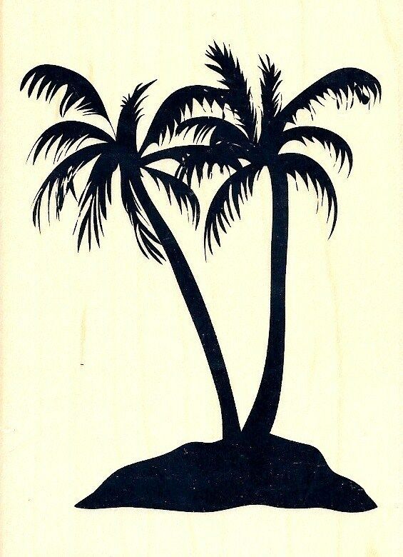 565x780 Palm Trees Rubber Stamp Recollections Brand New! Tropical