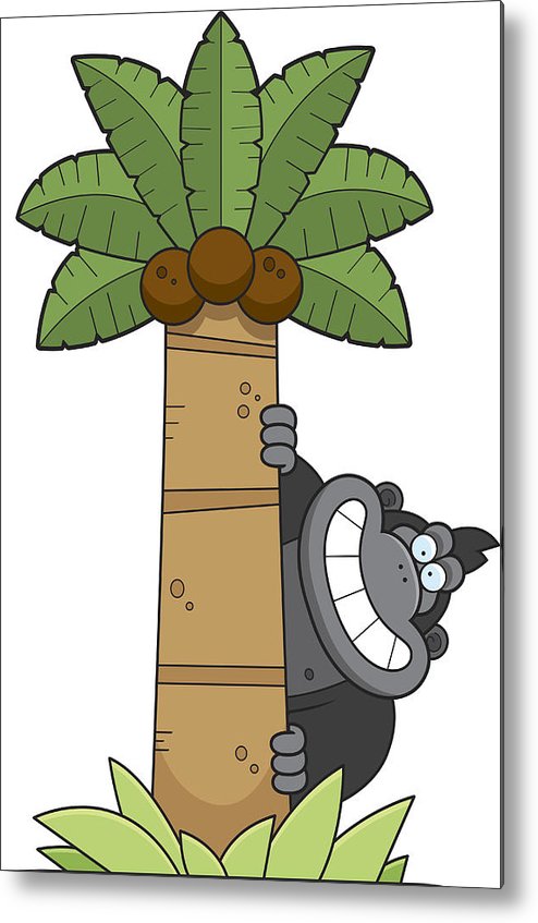 494x847 Cartoon Gorilla Tree Metal Print
