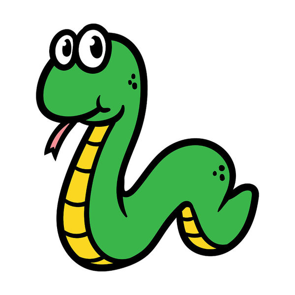 600x600 Cartoon Snake Art Print