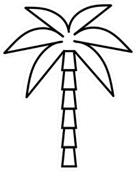 197x250 Line Icon Of Tropical Palm Tree Sticker