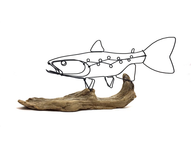 794x596 keeper trout wire sculpture fish wire art minimal wire etsy
