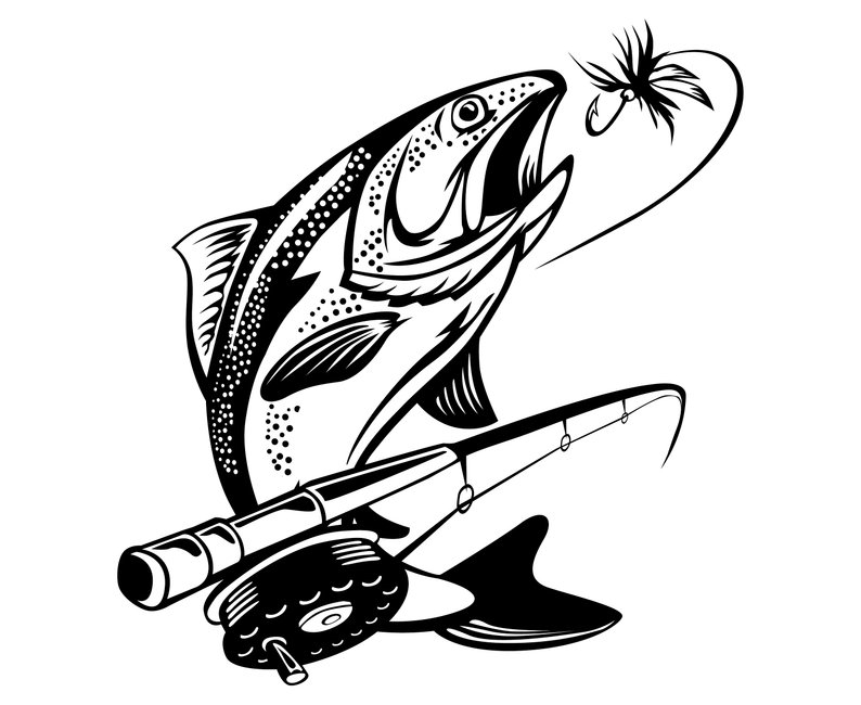 794x650 Troutfishingfishsilhouettesvggraphicsillustrationvector Etsy