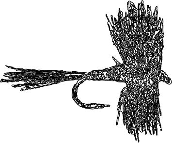 355x295 Black And White Trout Fly Fishing Refrigerator Bumper