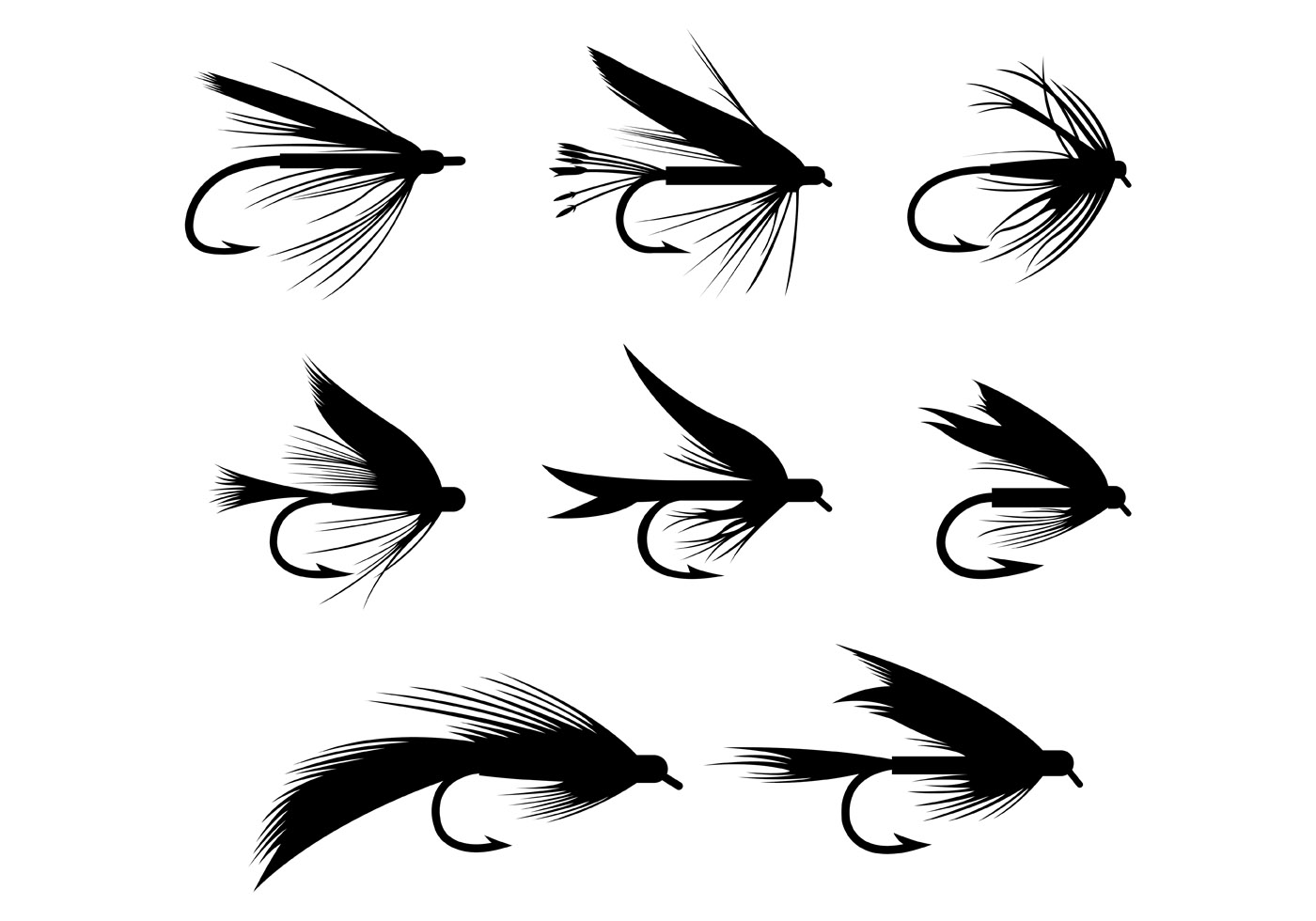 1400x980 Fly Fishing Free Vector Art