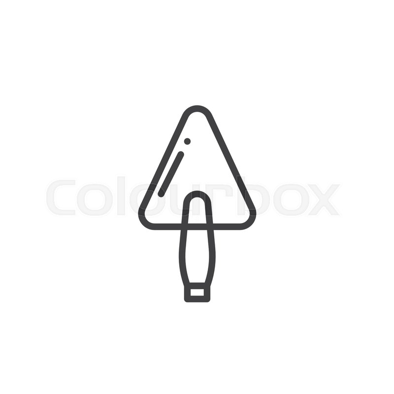 800x800 trowel work tool line icon, outline stock vector colourbox