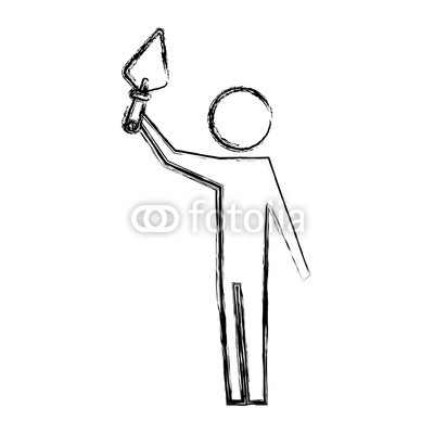 400x400 man pictogram holding trowel construction tool buy photos ap