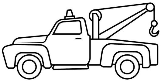 530x270 tow truck cartoon drawing lineart and coloring sheet tow truck