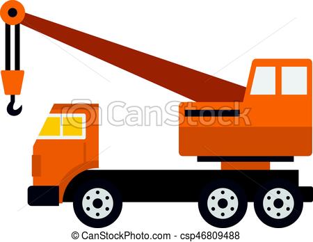 450x348 Orange Truck Crane Icon Isolated Orange Truck Crane Icon Flat