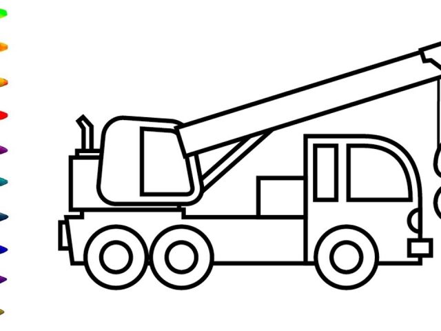 640x480 Printable How To Draw Crane Truck Coloring Pages Drawing For Kids
