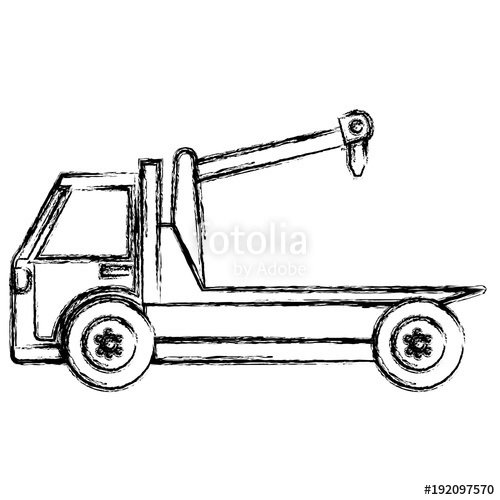 500x500 Crane Truck Service Icon Vector Illustration Design Stock Image