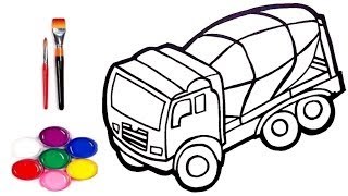 320x180 How To Draw Concrete Mixer Truck Construction Vehicle Coloring