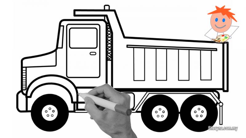 800x450 How To Draw A Dump Truck Easy Step