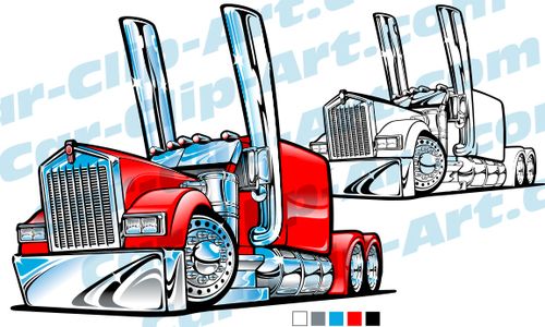 500x300 Kenworth 'cartoon' Vector Clip Art Car Clip Designs