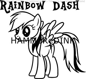 355x329 My Pony Rainbow Dash Die Cut Vinyl Car Truck Decal Window