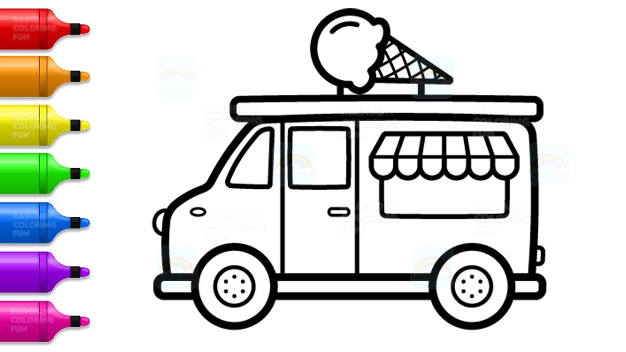 1280x720 How To Draw Ice Cream Truck For Kids