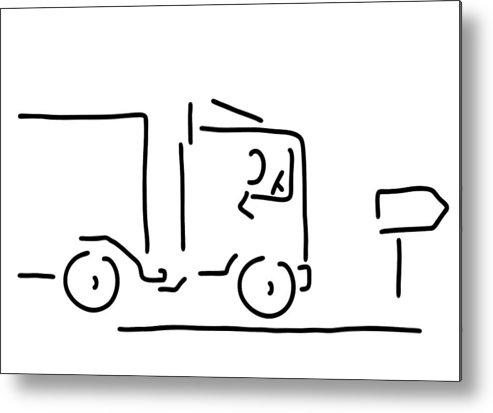 493x413 occupational motorist truck driver metal print