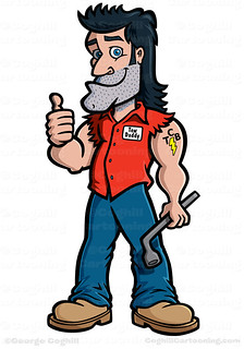 224x320 Redneck Truck Driver Cartoon Character Logo Coghill Cartooning