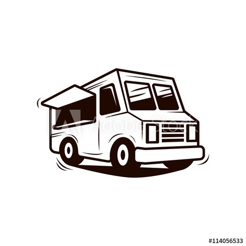 500x500 Food Truck Line Art Vector