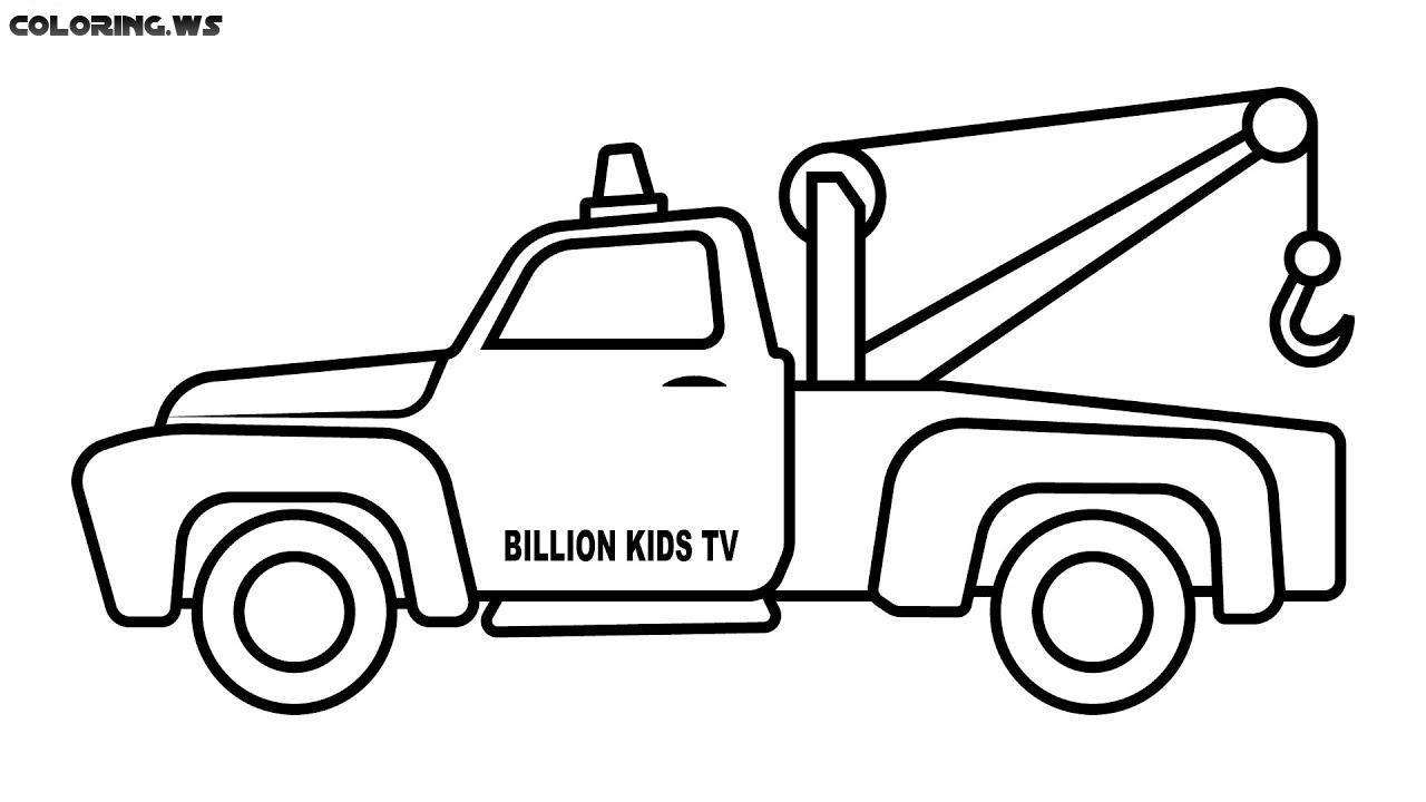 1280x720 Tow Truck Coloring Pages For Kids Truck Coloring Pages Motor