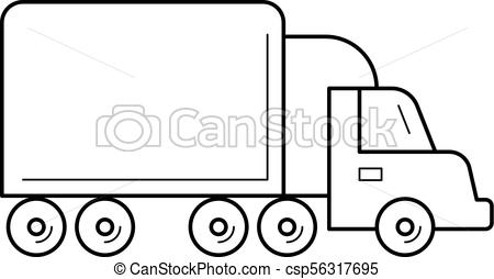 450x254 Box Truck Line Icon Box Truck Vector Line Icon Isolated On White