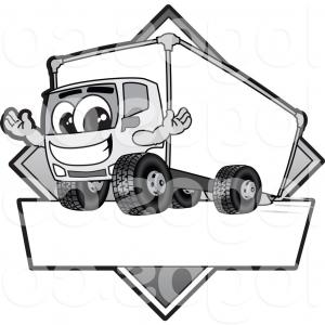 300x300 Cartoon Drawing Of A Big Red American Truck Side View Vector