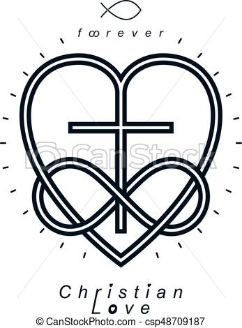347x470 True Infinite Christian Love And Belief In God, Vector Vector