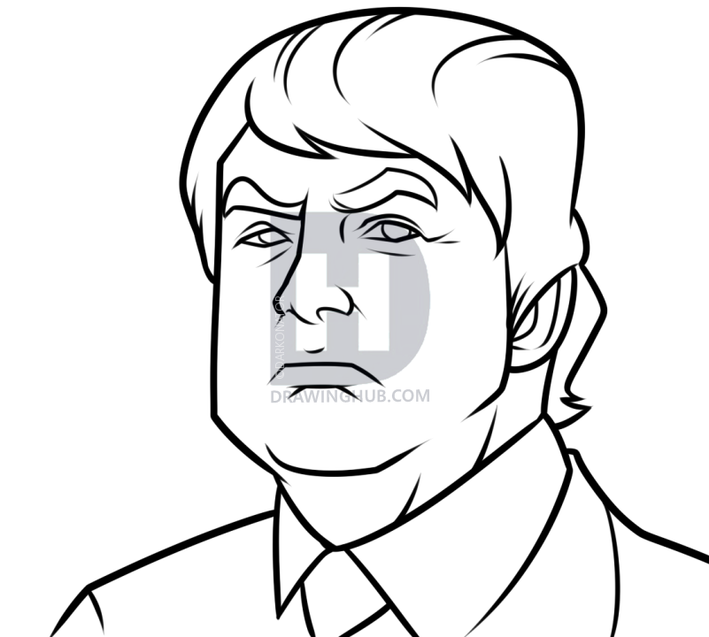 801x720 Donald Trump Drawing Lesson, Step
