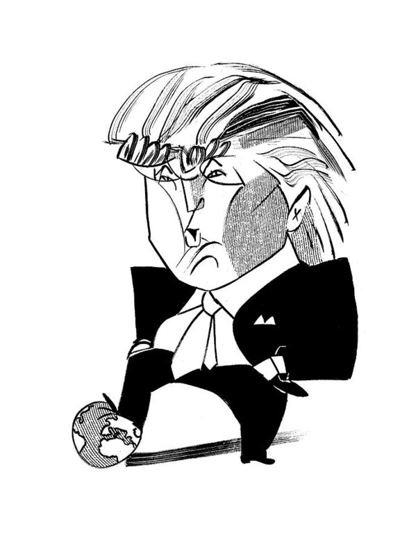 599x784 Donald Trump Globe Art Print