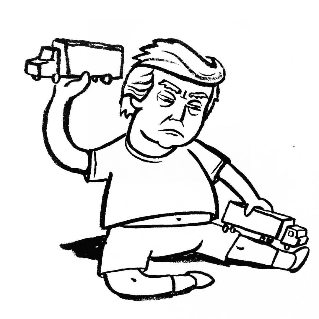 1080x1080 Donald Trump Loves Trucks Mothertrucker Black And White