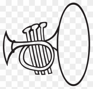 320x307 Cartoon French Horn Trumpet Tattoo, Chalkboard Decor