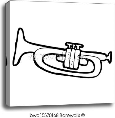 382x390 Cartoon Pink Trumpet, Canvas Print Barewalls Posters Prints