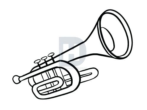 498x375 Trumpet Drawing