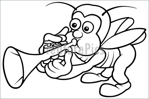 500x335 Bug And Trumpet Stock Illustration
